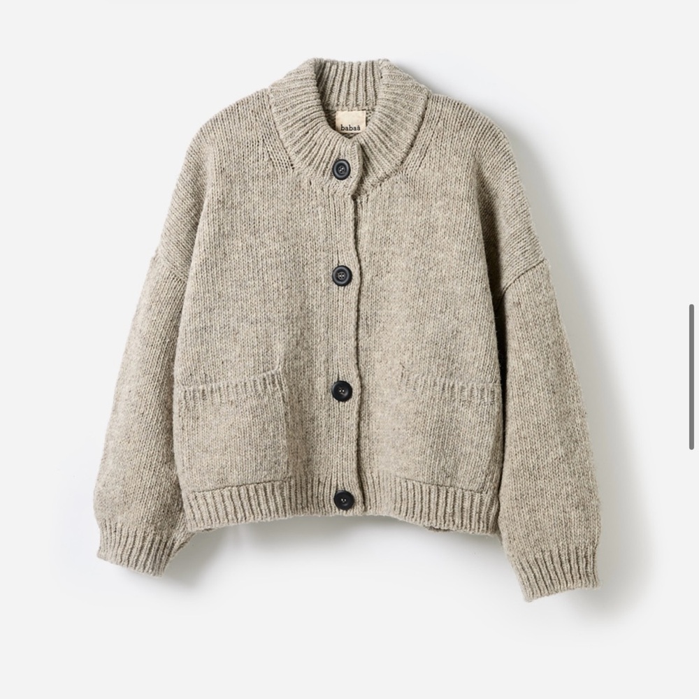 Babaa Knit Cardigan - Beige, One Size